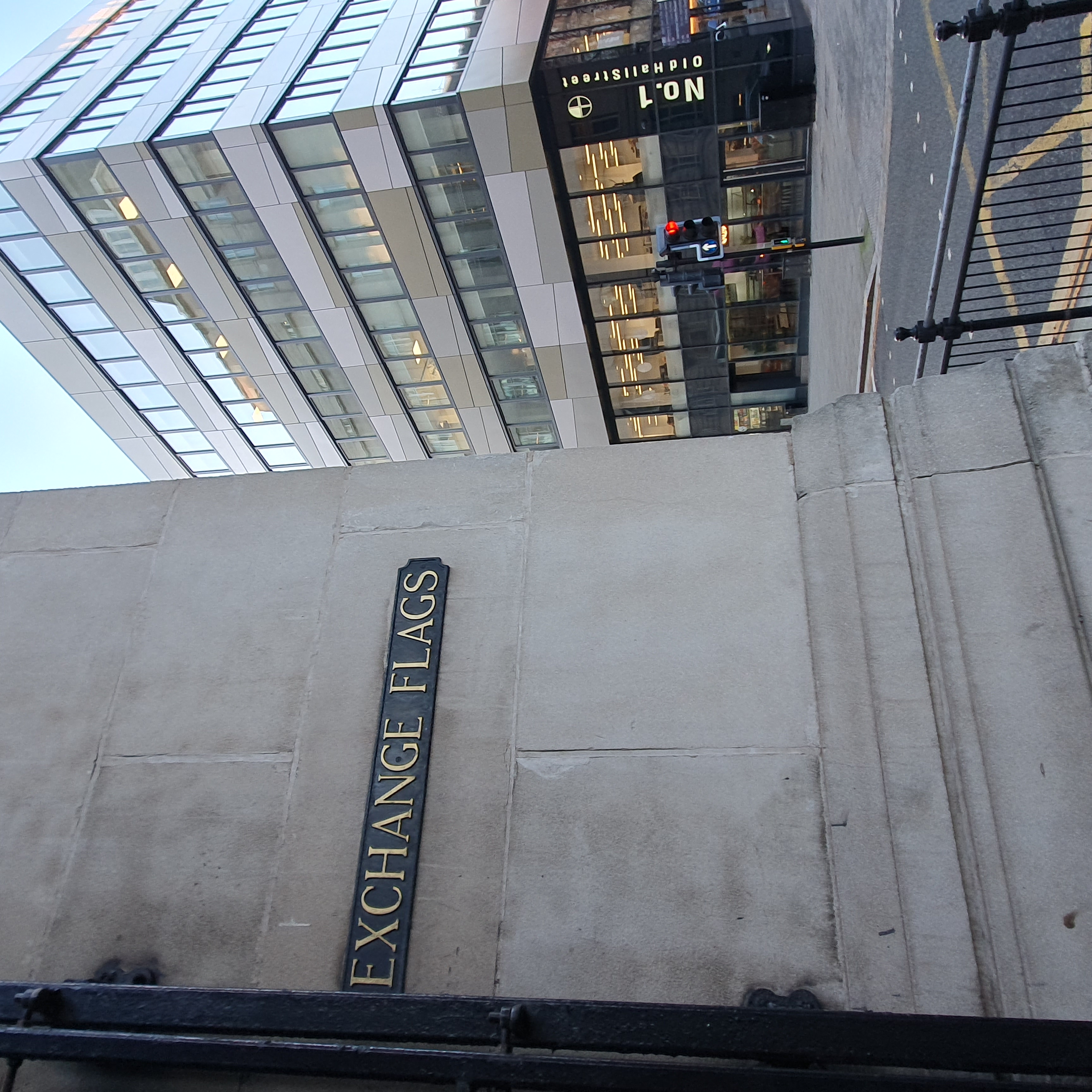 Image of the entrance tyo Exchance Flags, near Old Hill Street office.